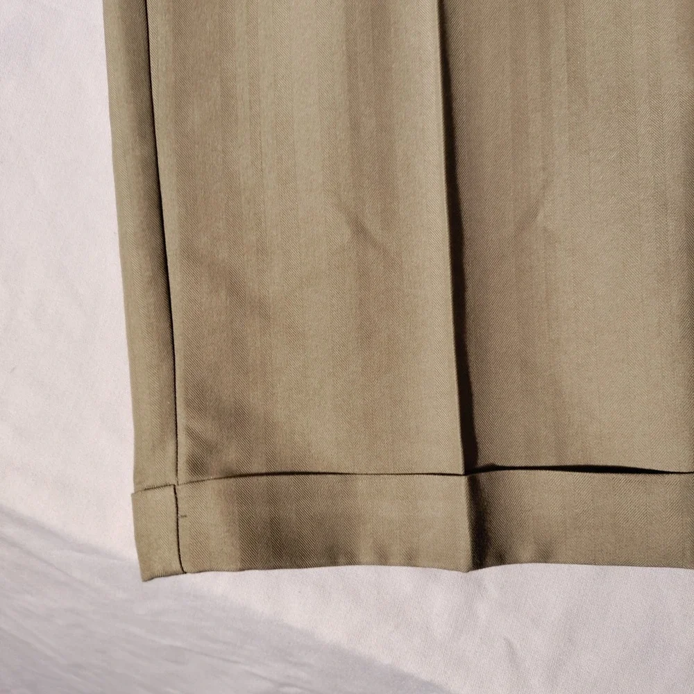 Caribbean Joe 34x34 (33x34.5 Actual) Pleated Dress Pants Khaki Tan Cuffed NWT